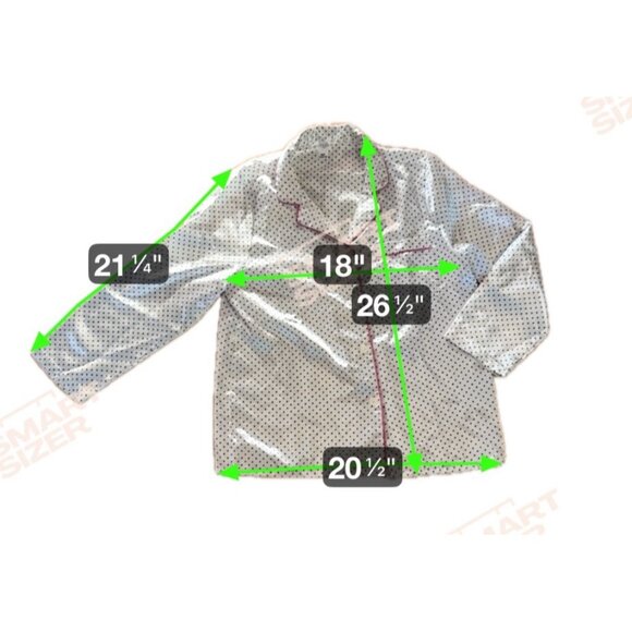 Vanity Fair Pajama Set Womens Satiny Polka Dot White Black Pink Trim Med (10-12) - Picture 12 of 12